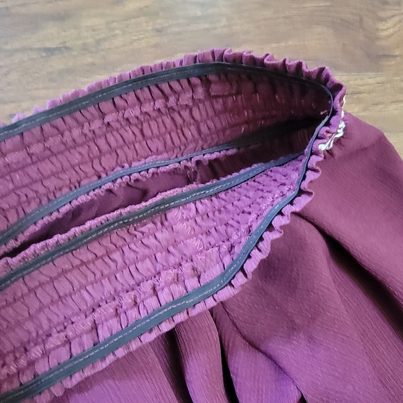 Maurices Off The Shoulder Maroon Blouse Size Small - Picture 3 of 8